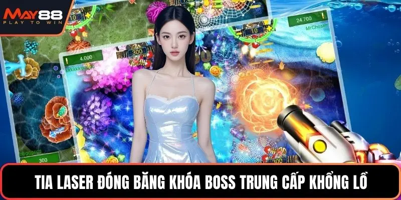 Tia laser đóng băng khóa boss trung cấp khổng lồ